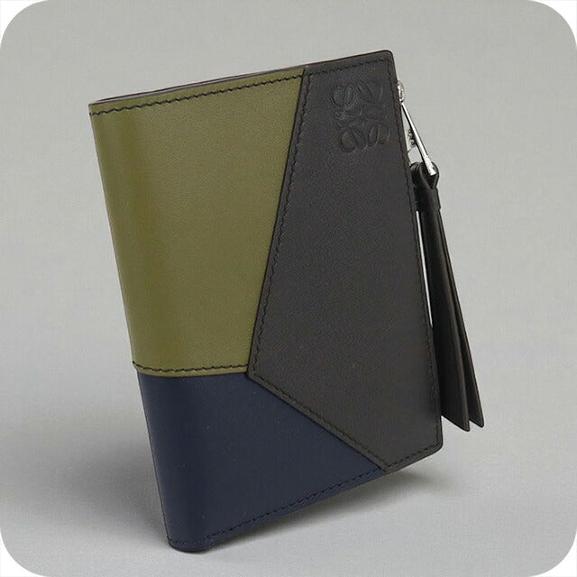 中古 ロエベ 二つ折り財布 ユニセックス ブランド LOEWE パズル レザー