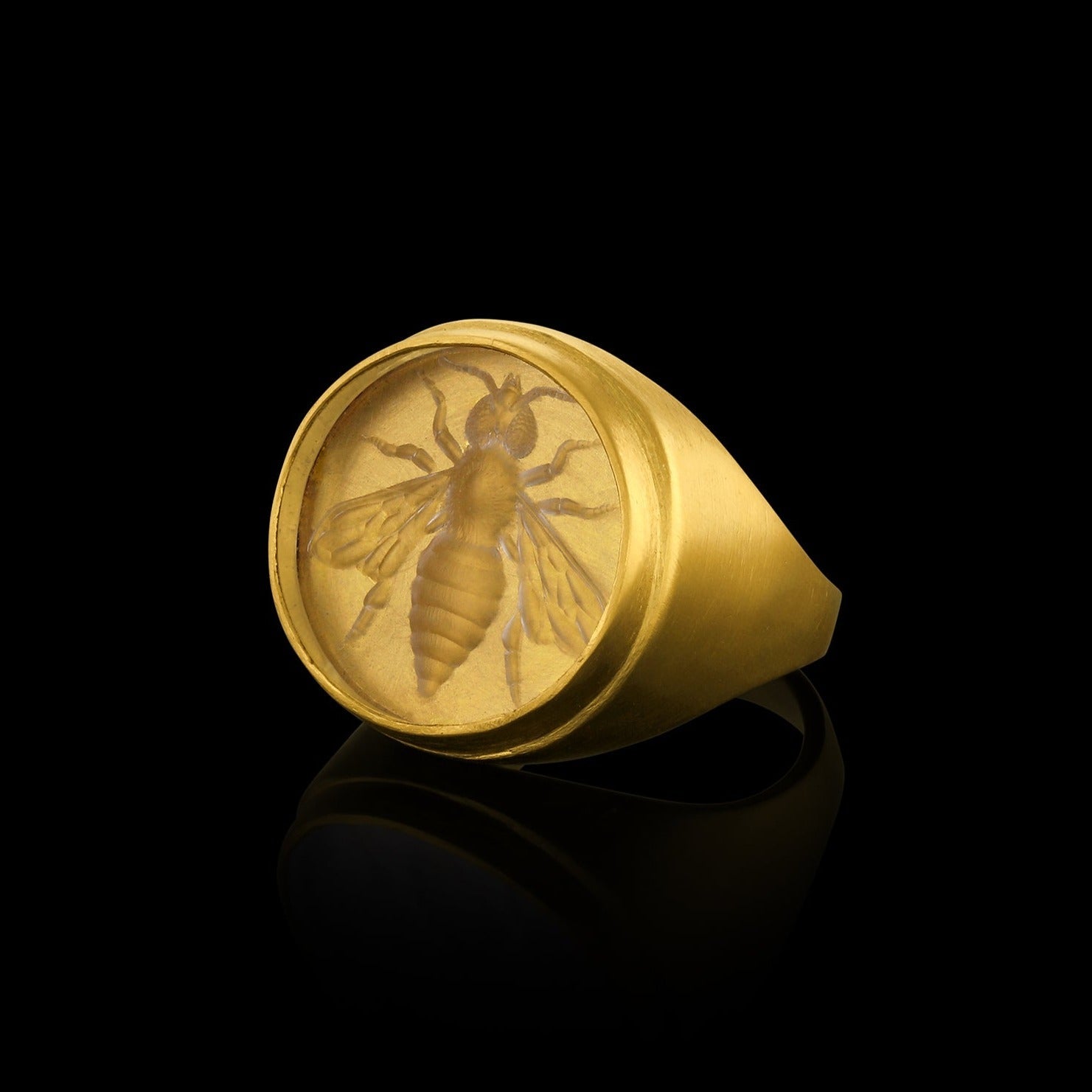 Rock Crystal Bee Tablet Signet Ring – Loren Nicole