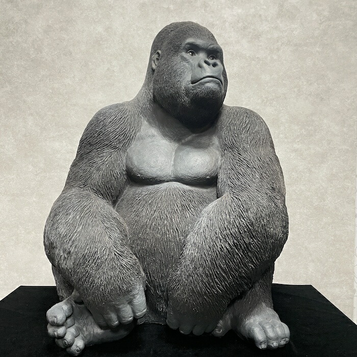 楽天市場】置物 お座り特大黒ゴリラ グッズ 高さ76cm 巨大オブジェ