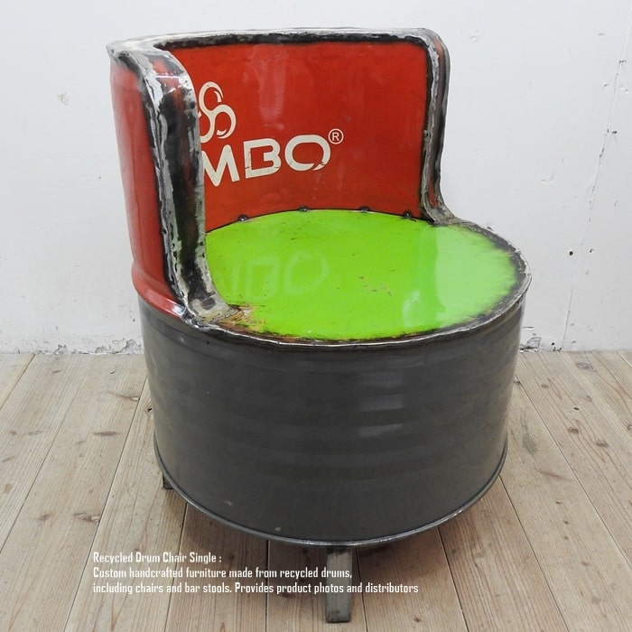 楽天市場】1点物 ドラム缶をリメイクしたチェア1P H 1人掛け スチール