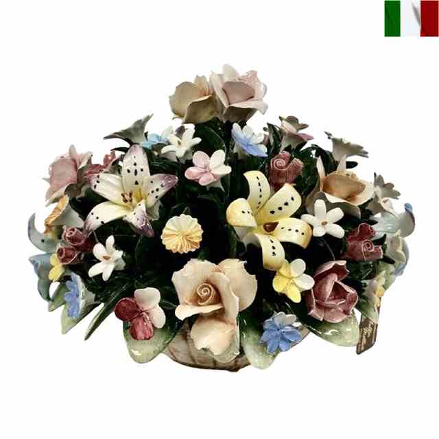 楽天市場】陶花 置物 陶器 花 イタリア オーナメント クラシック