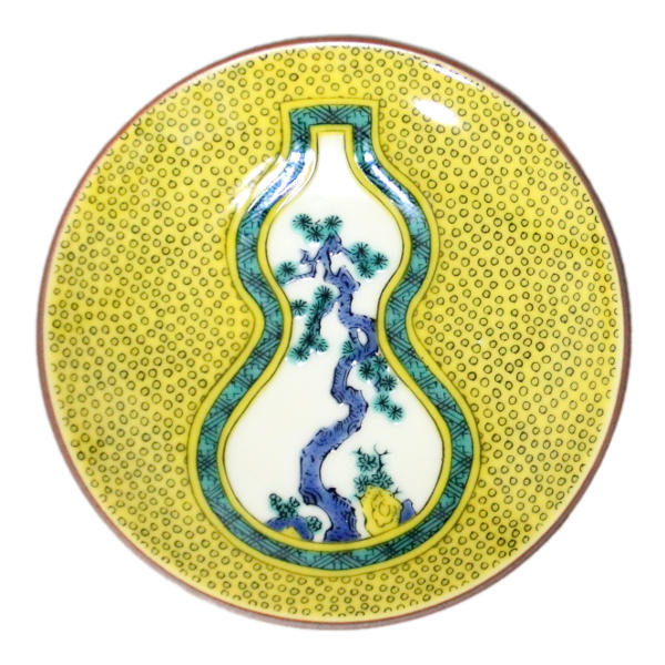 楽天市場】九谷焼 青郊窯豆皿 古九谷青手瓢箪割松図MC-06 : 九谷陶芸