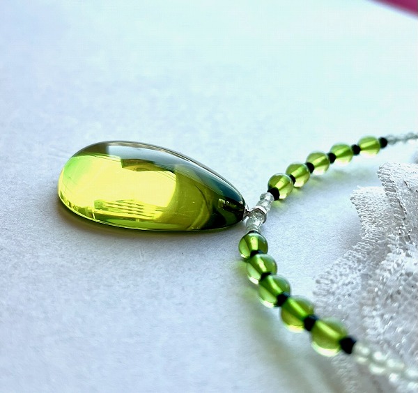 楽天市場】【天然琥珀】琥珀 ネックレス カリビアングリーンアンバー