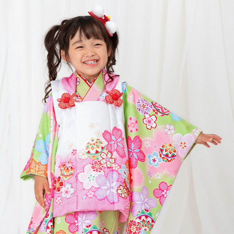 楽天市場】七五三 着物 3歳 被布セット 女の子8点フルセット 着付け