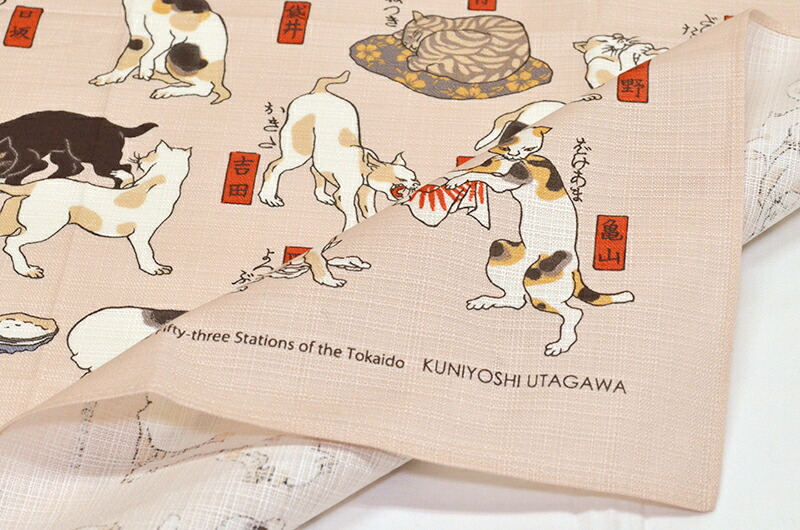 楽天市場】オーガニックコットン ねこ柄風呂敷（70センチ） 歌川国芳