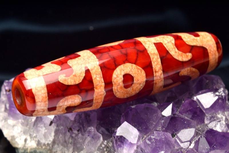 楽天市場】龍鱗鳳血天珠 49-50x14mm 蓮師法器天珠 ビーズ ハンドメイド