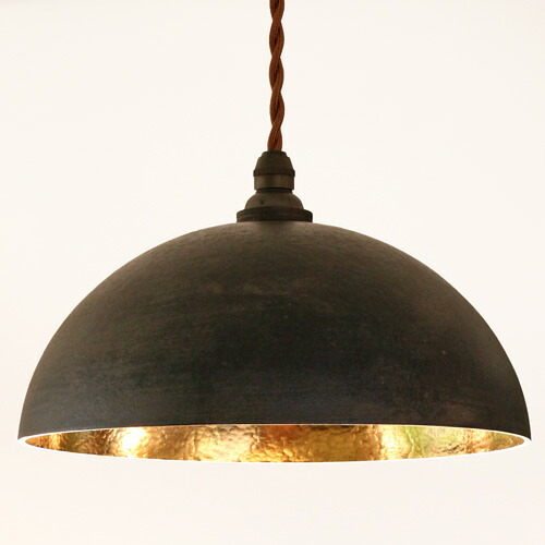 楽天市場】FUTAGAMI真鍮のペンダントランプ鋳肌・半球 鍛金仕上げ 黒