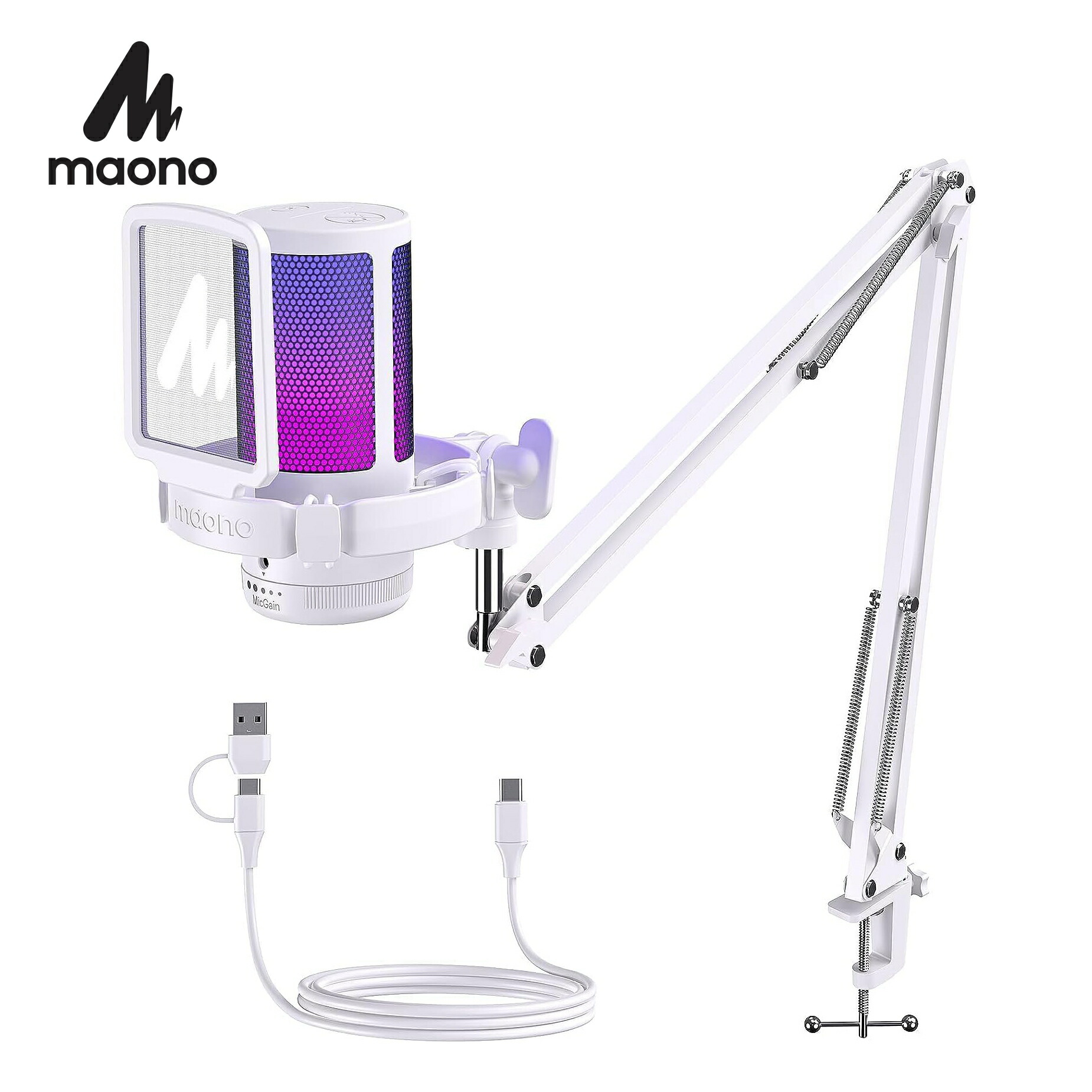 楽天市場】MAONO USB コンデンサーマイク ゲーミングマイク PC マイク