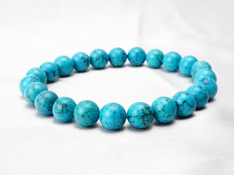楽天市場】ターコイズ トルコ石 ブレスレット 8mm ハウライト