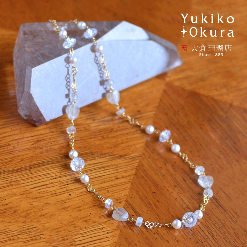 楽天市場】ネックレス 淡水 パール 真珠 水晶 クォーツ ルチルクォーツ