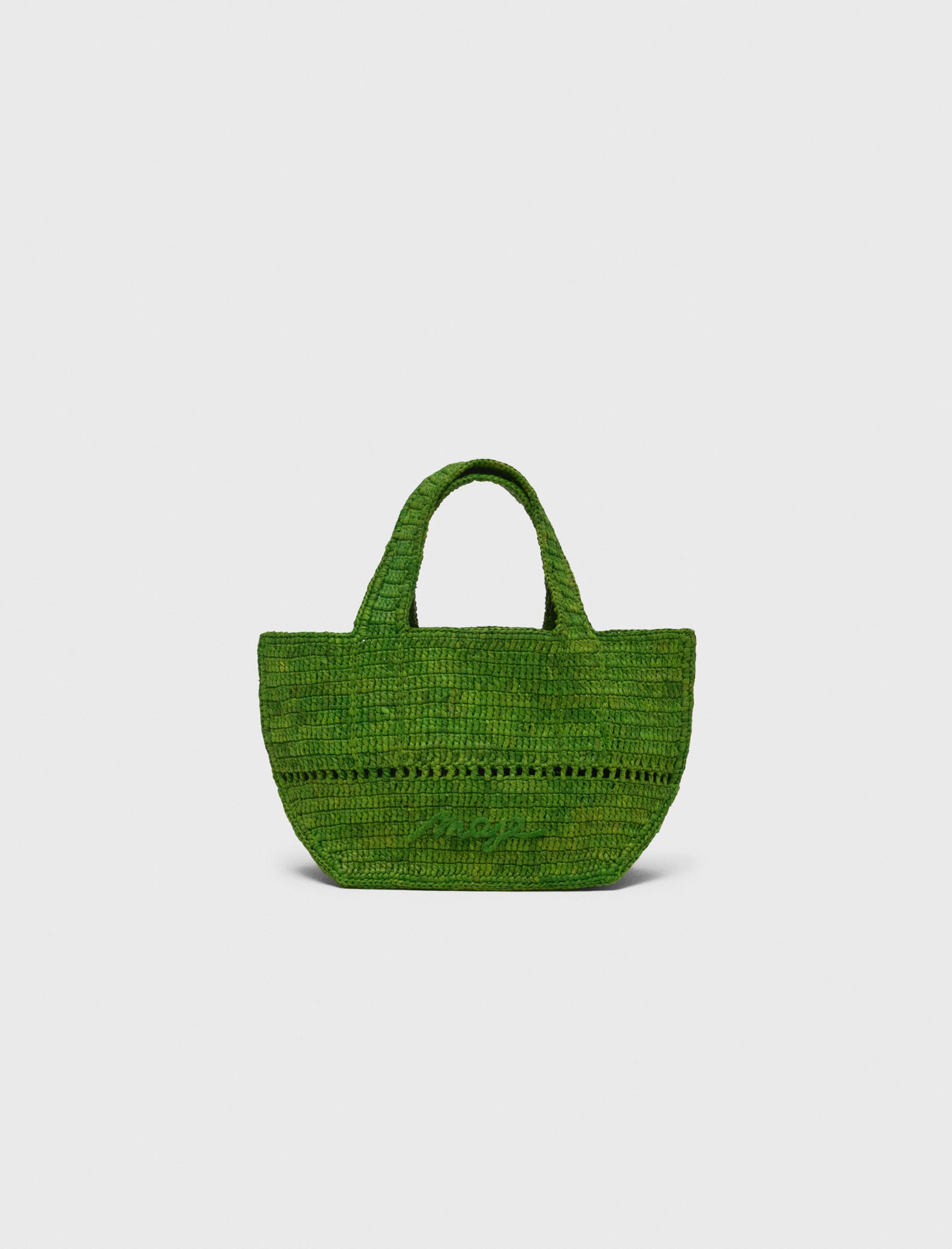 Natural raffia mini tote Green For Women | Maje