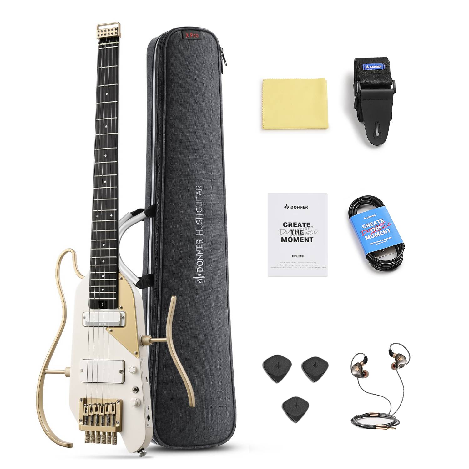 HUSH-X PRO Multi-Effects Electric Guitar for Travel Donner