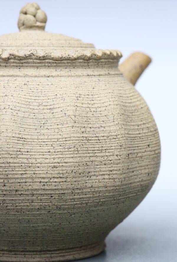 常滑市指定無形文化財 小西洋平 筋引急須 満100cc, 穴窯焼成常滑焼急須
