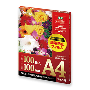 ラミネーター専用フィルム 100μm 100枚 名刺サイズ F1022 | 株式会社アスカ