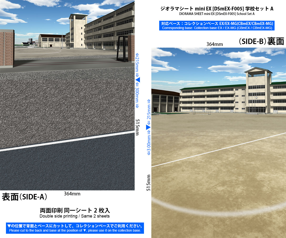 DSmEX-F005 ジオラマシートmini EX [1/12 学校セットA] [箱庭技研