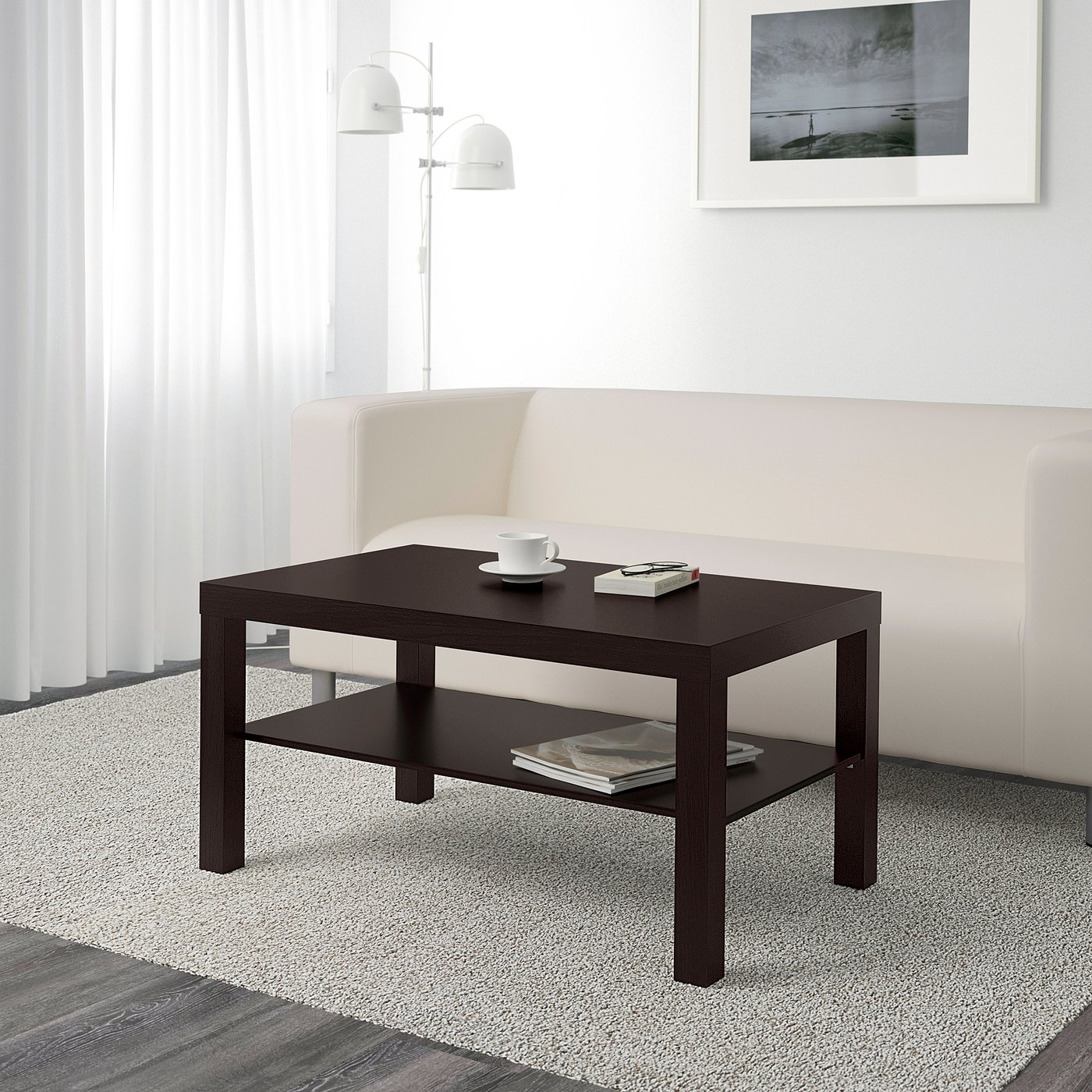 LACK ラック コーヒーテーブル, ブラックブラウン, 90x55 cm - IKEA