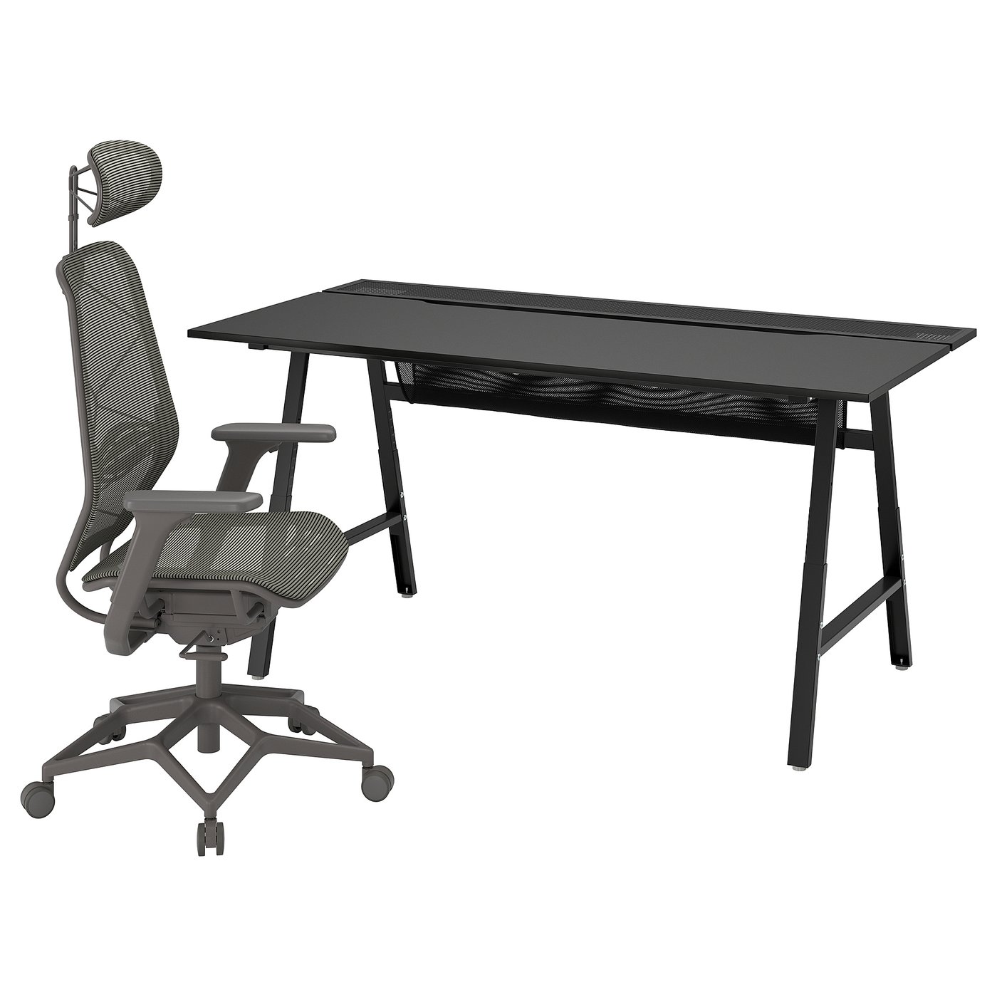 UTESPELARE / STYRSPEL gaming desk and chair, black/gray - IKEA