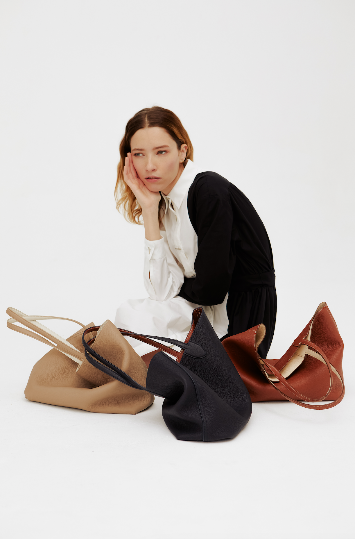 リバーシブルトートバッグ - リヴォリ 横長 ゴールド/アイボリー