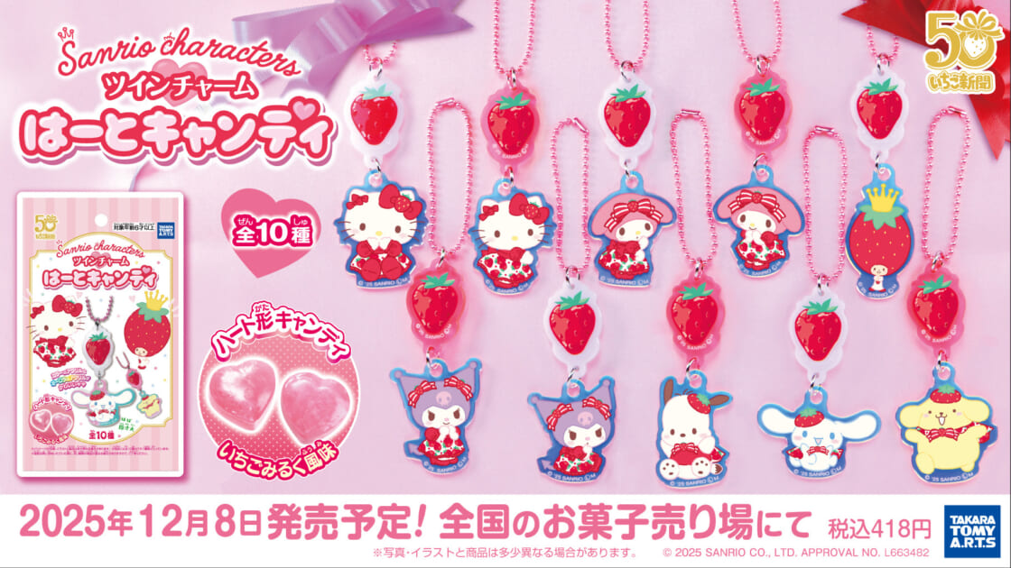 サンリオキャラクターズ ツインチャーム はーとキャンディ」が登場