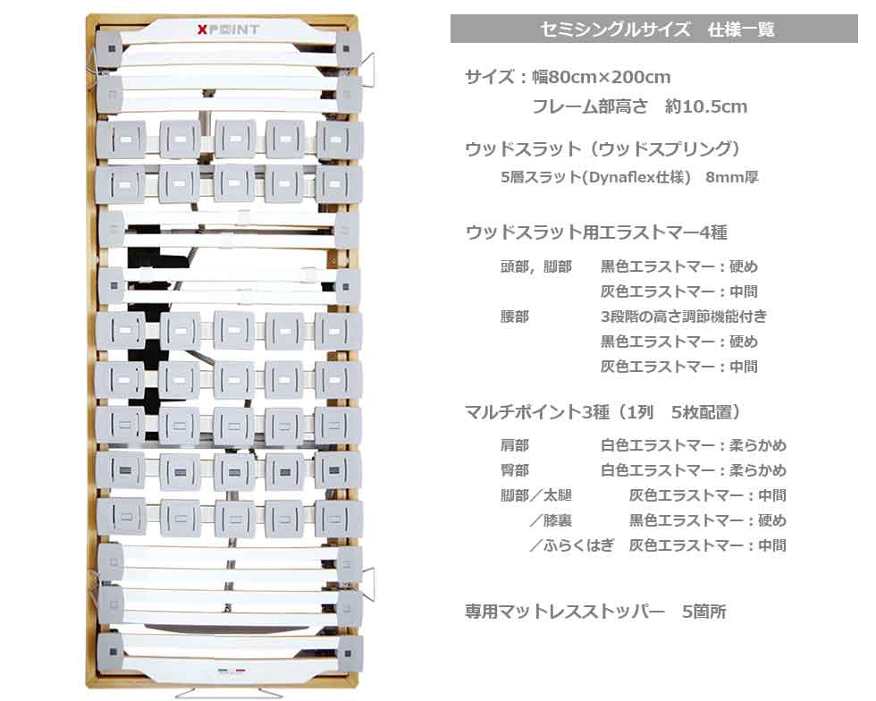 キャスター付き電動リクライニングウッドスプリングベッド・XPoint/R4