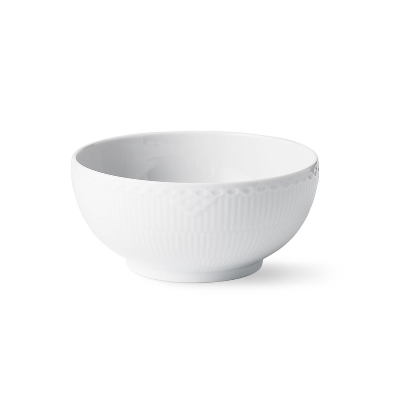 ホワイトフルーテッド ハーフレース ボウル 18cm|ロイヤル