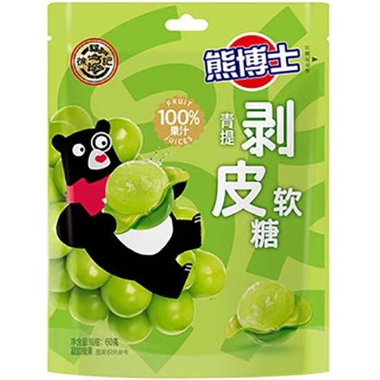 TESOLIFE特搜商城 XFJ DR. BEAR GREEN GRAPE PEELABLE JUICE SOFT CANDY