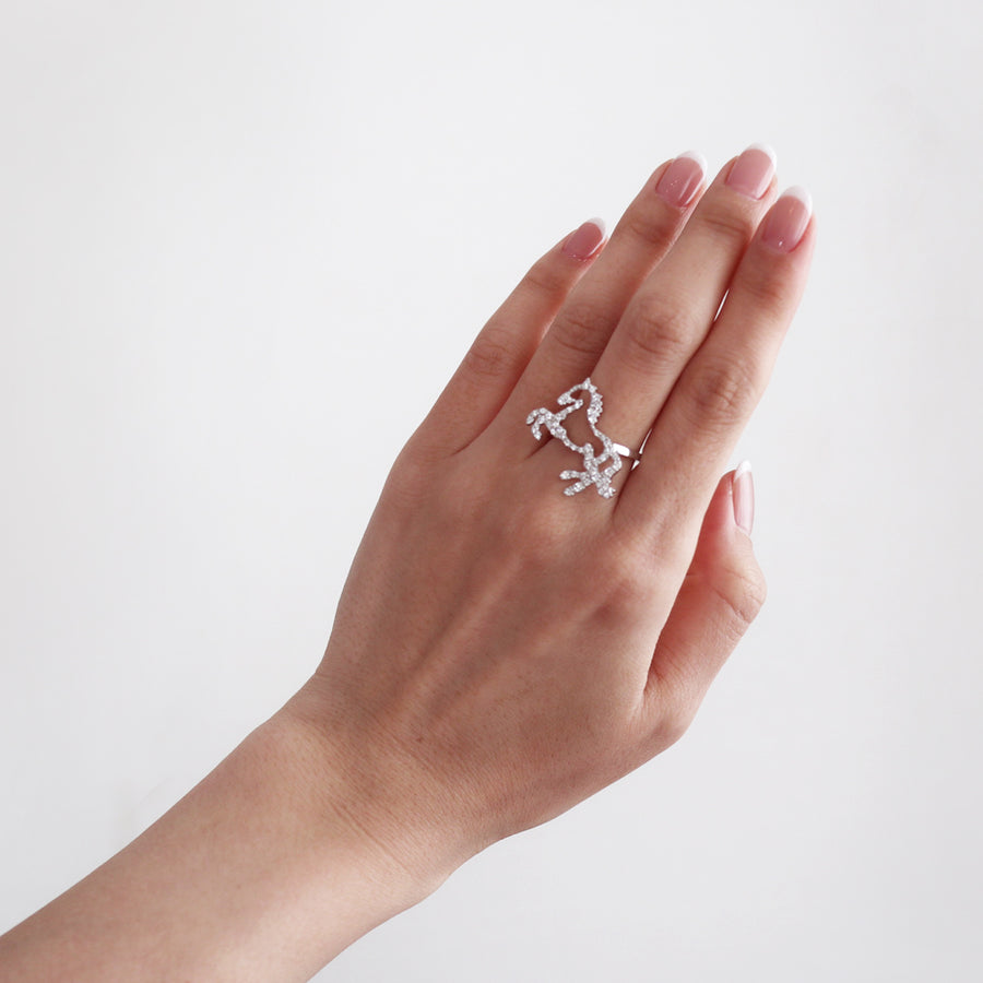 オーダー品】白澤貴子ﾓﾃﾞﾙ Symbol Horse Ring avec H XXII – YON (ヨン