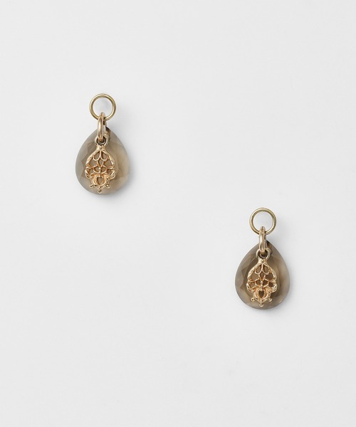 agete（アガット） チャーム K5スモーキークォーツピアスチャーム