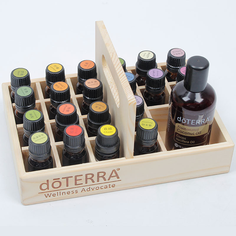 For doTERRA Essential Oil Storage Wooden Box 25 Compartment
