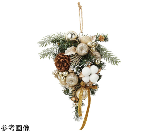 クリスマス飾り】リボンスワッグ シャンパンゴールド 38-45-2-3 - as
