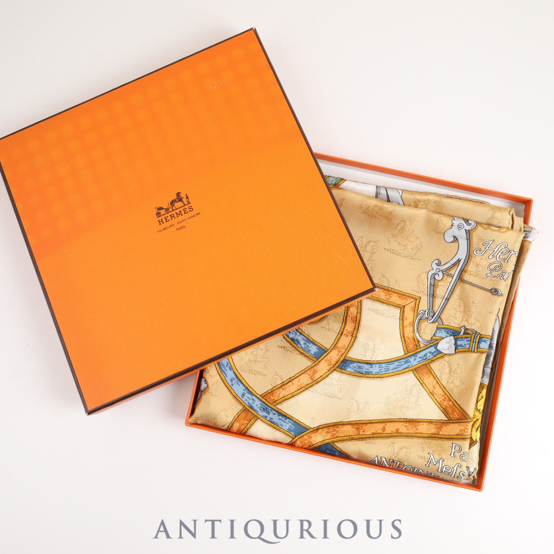 エルメス スカーフ カレ90 L'INSTRVCTION DV ROY 帝王学 SILK100％ 箱