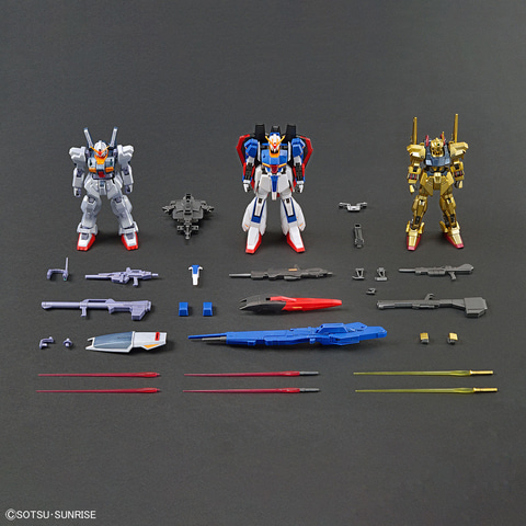 ガンダムベースにてガンプラ「ゼータガンダム」、「百式」、「ガンダム