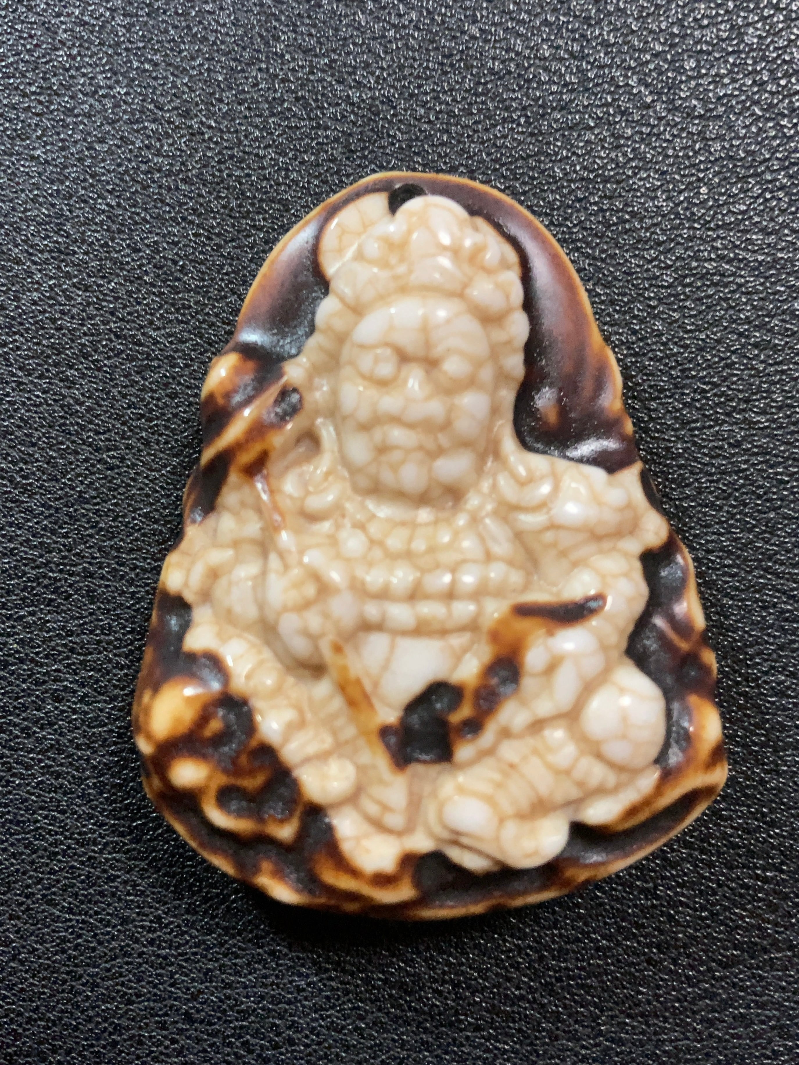 毘沙門天 日月 ／老礦玉髄 天珠製法 龍紋 | いとつなぐ