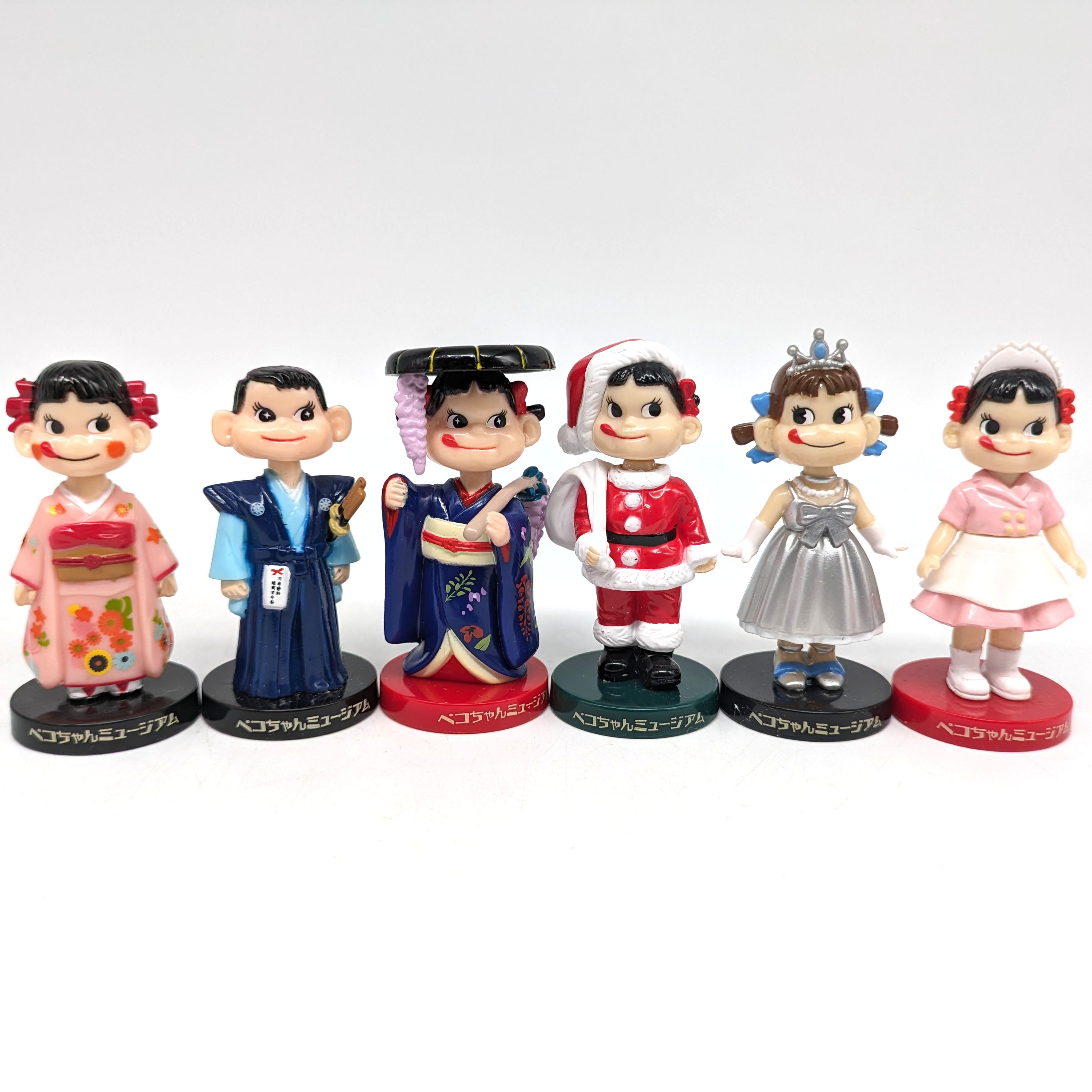 不二家・ペコちゃんミニミニミュージアム・食玩人形・首振り人形・11体