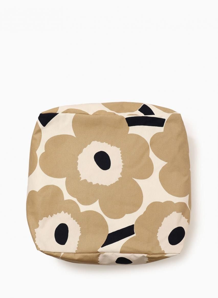 Marimekko】Unikko Puffi クッション オフホワイト×ベージュ