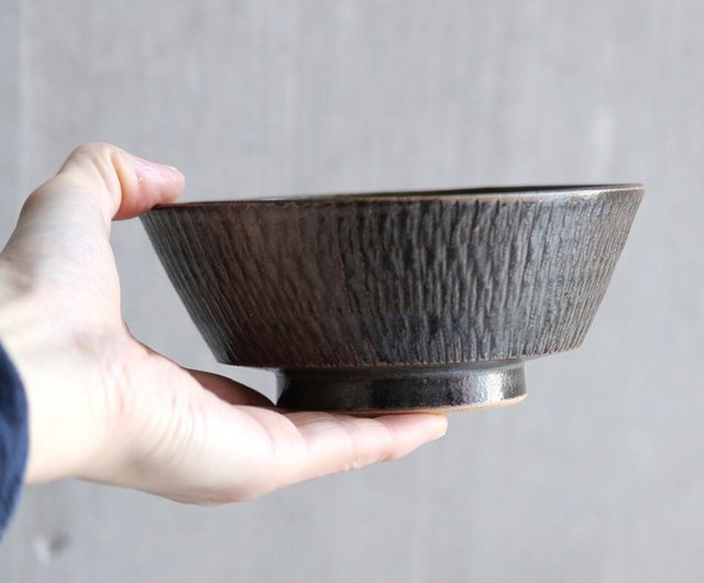 小石原焼 小石原焼き 飛び鉋深皿 深鉢 副菜皿 小鉢 3色から選ぶ あめ