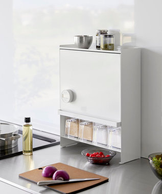 前が開く 隠せる調味料ラック タワー ホワイト / tower | ファッション