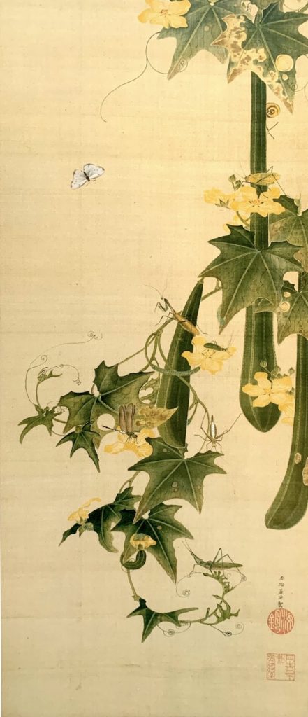 糸瓜群虫図（へちまぐんちゅうず）』（伊藤若冲 画）の拡大画像 - 江戸