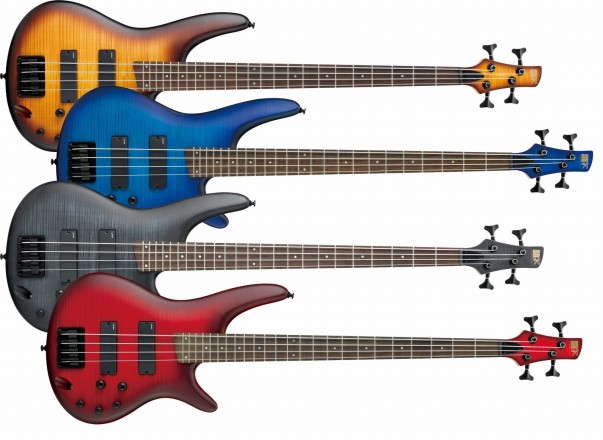 エレキベース】Ibanez、フレイム・メイプルTOP&マット仕上げシースルー
