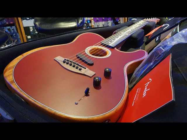 Fender American Acoustasonic Telecaster Crimson Red Fishman Piezo