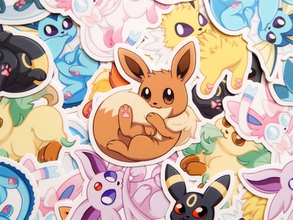 イーブイ＆イーブイ進化ポケモンビニール防水ステッカー - Etsy 日本