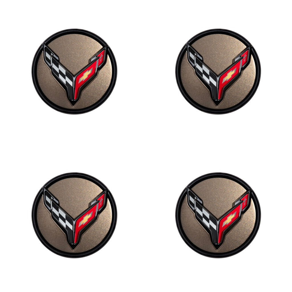 2023-2025 Corvette C8 set of 4 Center Cap Tech Bronze Crossed