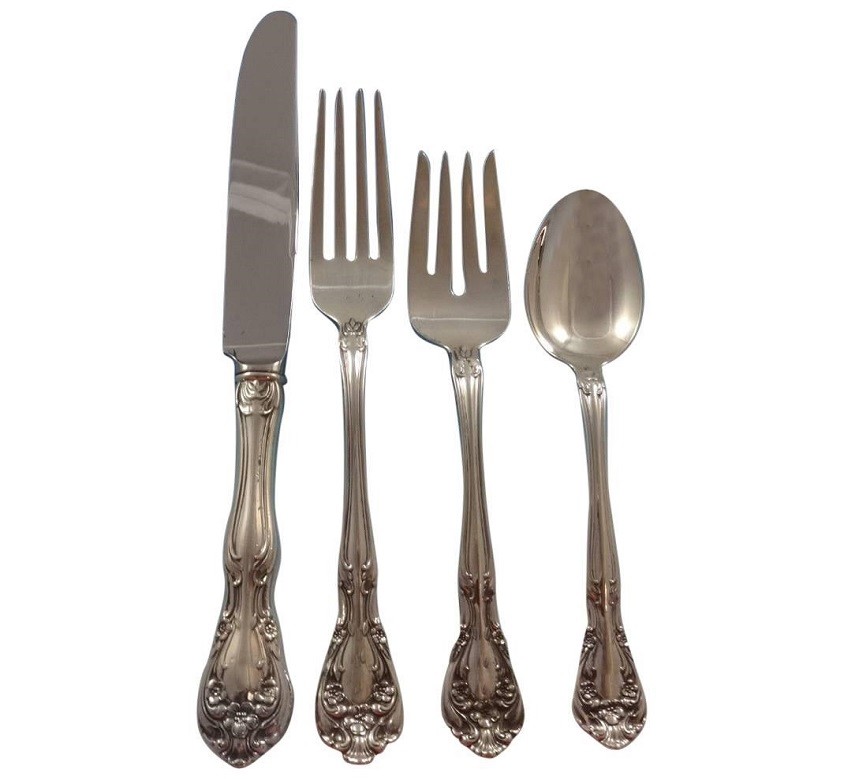 Chateau Rose by Alvin Sterling Silver Flatware Set Service 24