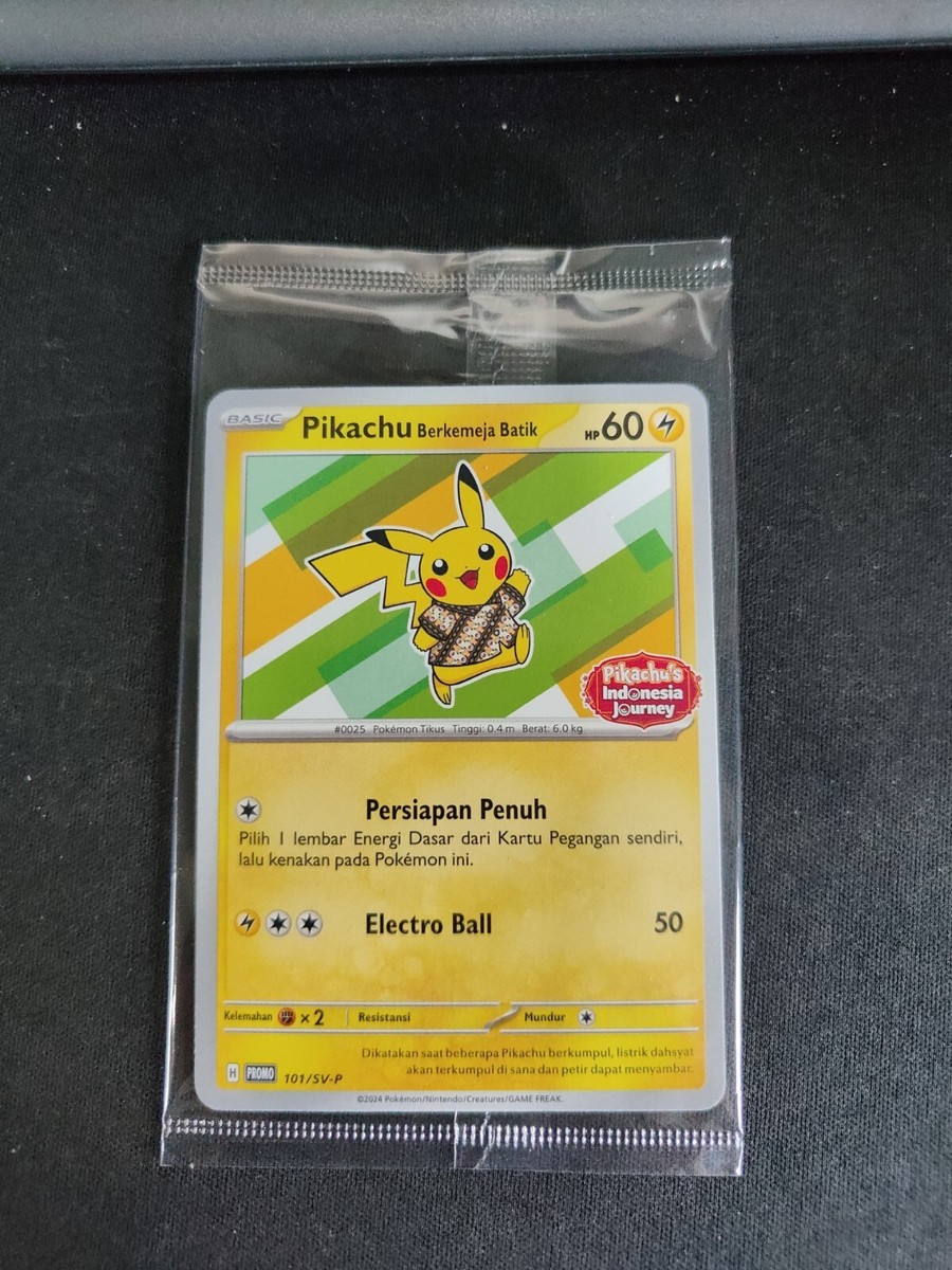 Pokemon Card Pikachu Berkemeja Batik Indonesia Journey 101/SV-P