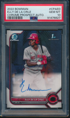 PSA 10 ELLY DE LA CRUZ AUTO 1st 2022 Bowman Chrome Autograph