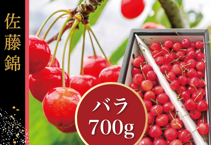 山形さくらんぼ通販】さくらんぼ｜佐藤錦Lサイズアップ700gバラ｜送料
