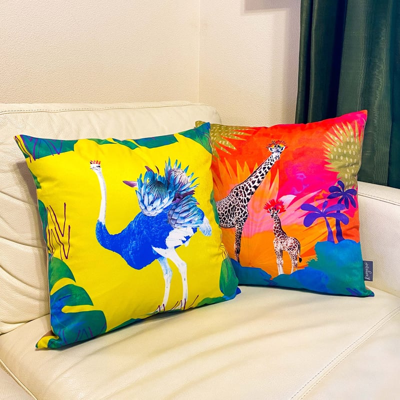 エクスプローラークッションカバー Tropical Ostrich | Kangarui