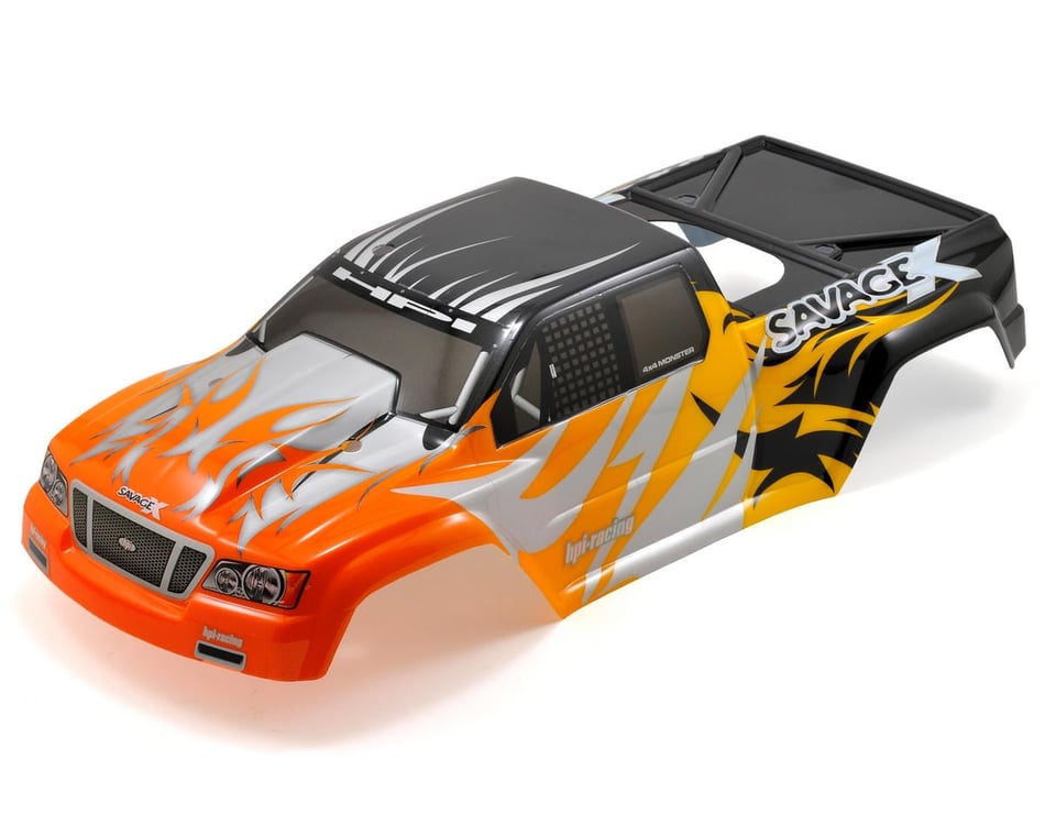 HPI Savage GT-2 Pre-Painted Monster Truck Body (Black/Orange