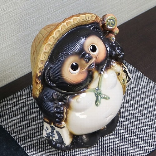 信楽焼 たぬき 置物 高さ27cm 陶器 縁起物 9号福狸 ta-0214 - 【信楽焼