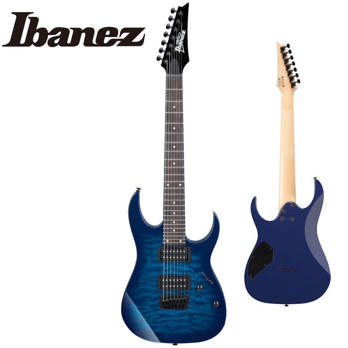 Ibanez GRG7221QA -TBB(Transparent Blue Burst)- 《7弦ギター》【Web